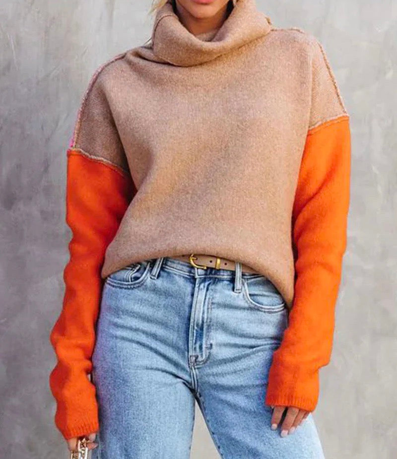Chic und Stil - Pull à blocs de couleurs époustouflant