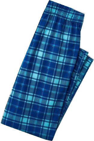 Chic und Stil | Three Santas "HANGING WITH MY GNOMIES" Monogram Print Blue Long Sleeve Top with Blue & Green Checkered Pants Family Matching Pajamas