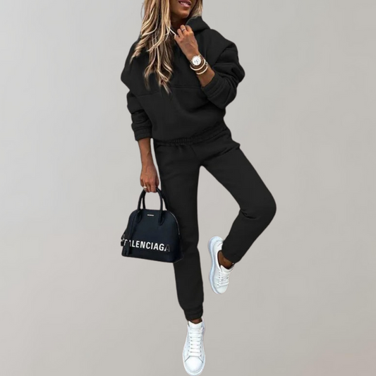 Chic und Stil | Cotton Training and Tracksuit with Hood In Retro Style for Women