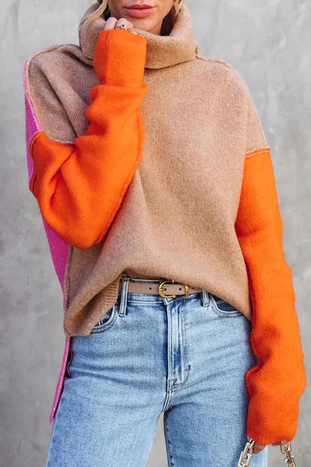 Chic und Stil - Pull à blocs de couleurs époustouflant