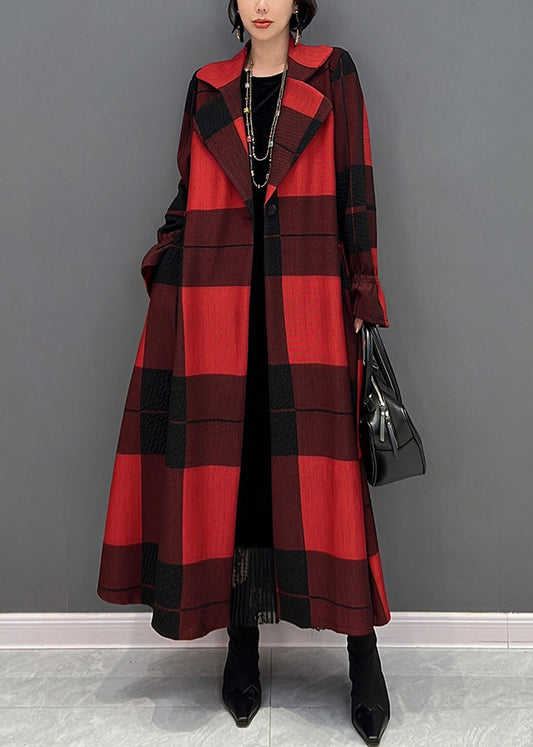 Chic und Stil | Red frayed check bow tie Size Long coats