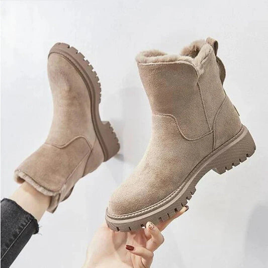 Chic und Stil | Cozy Velvet Snow Boots for Women – Stylish & Warm