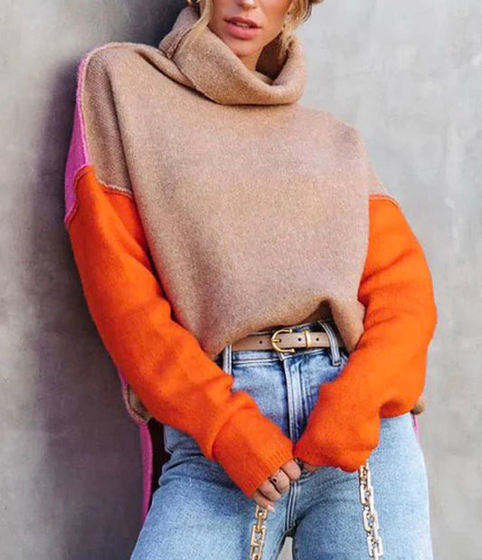 Chic und Stil - Pull à blocs de couleurs époustouflant