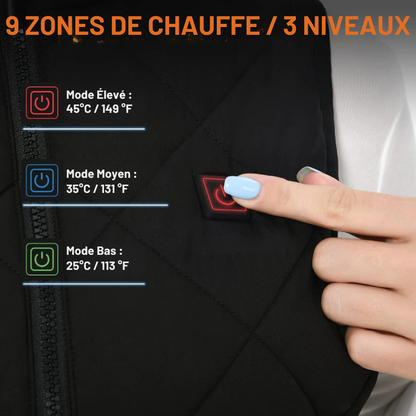 Chic und Stil | Women's heated vest with dual control and 9 heating zones – comfort and warmth for every season