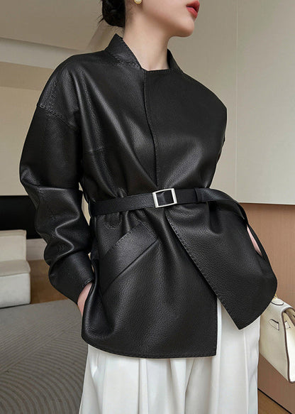 Chic und Stil | Tie belts in faux leather black bags coats