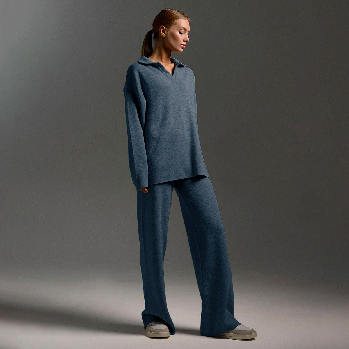 Chic und Stil | Ensemble de Loungewear pour Femmes - Pull Oversized et Pantalon Large