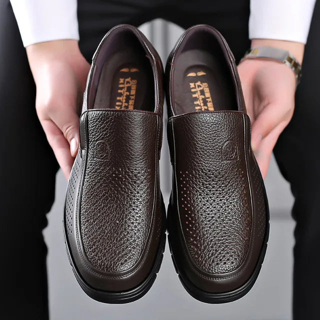 Chic und Stil - Chaussures décontractées pour hommes en cuir véritable