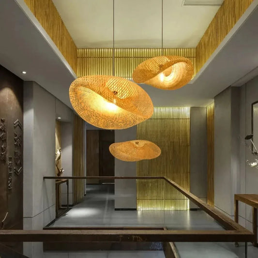 EcoLantern - Suspension LED Vintage en Bambou-Plafonniers-ChicUndStil