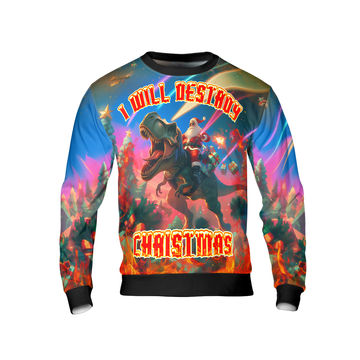 Chic und Stil | Je vais détruire Noël pull, pull de Noël moche de Santa - HYPERFAVOR