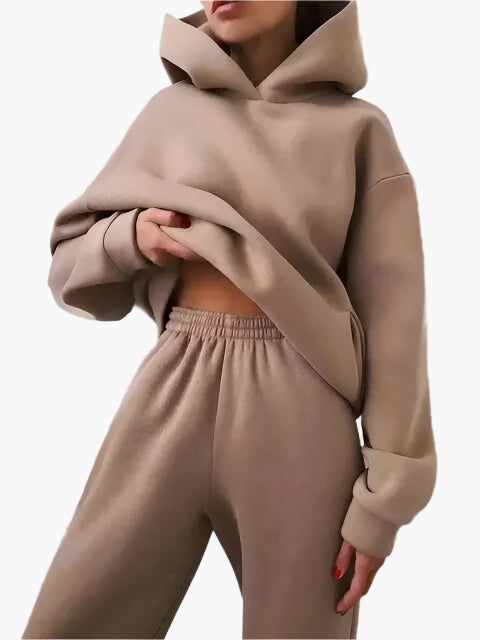 Chic und Stil | Hoodie & Jogging Pants Set - Winter Leisure Set, Casual Relaxed Outfit