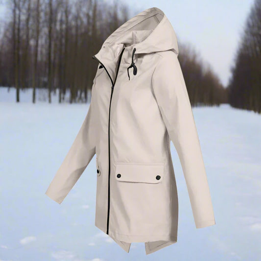 Chic und Stil | Raincoat - Waterproof with Hood - Zipper & Adjustable Cuffs - Pockets