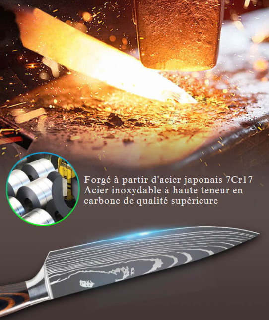 Ensemble de 10 Couteaux de Chef Professionnels - ChicUndStil