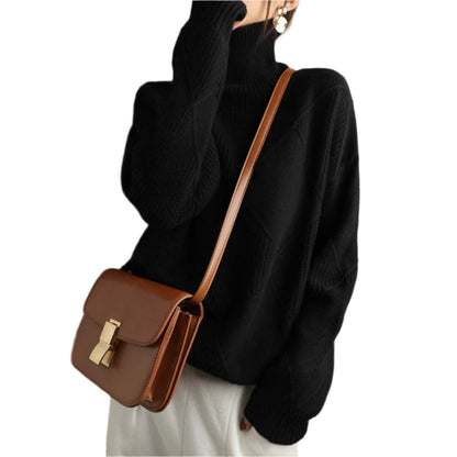 Chic und Stil | Pull à col roulé pour femmes - Pull en coton automne/hiver