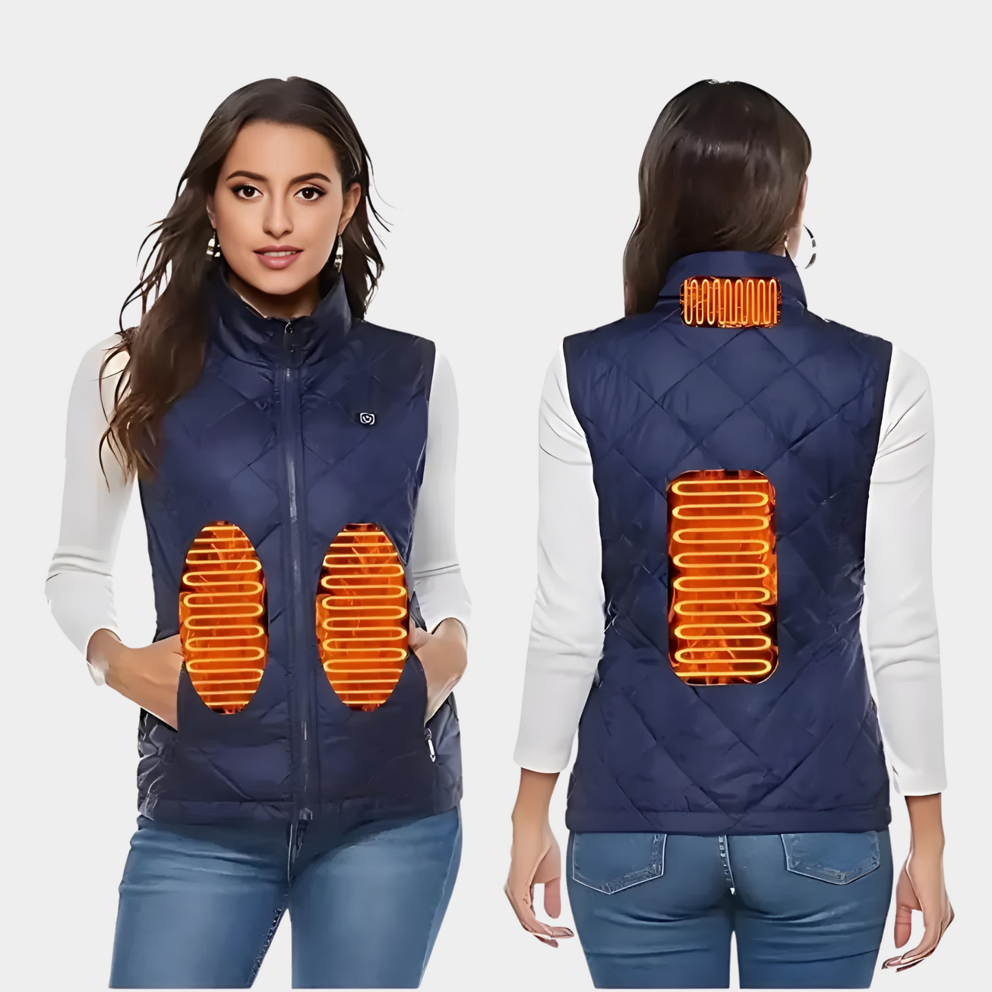Chic und Stil | Women's heated vest with dual control and 9 heating zones – comfort and warmth for every season