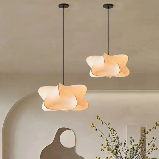 Lampe Suspendue en Soie Japonaise - Design Wabi Sabi-Plafonniers-ChicUndStil