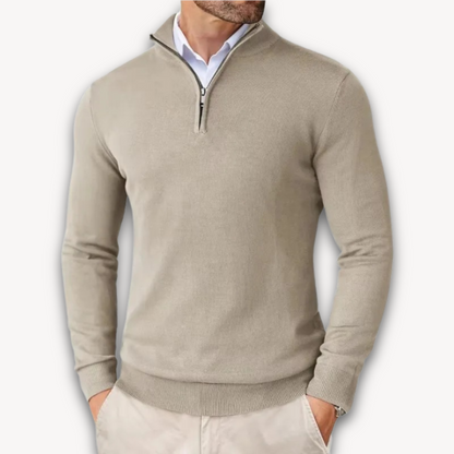 Chic und Stil | Pull en coton - Homme Quarter-Zip