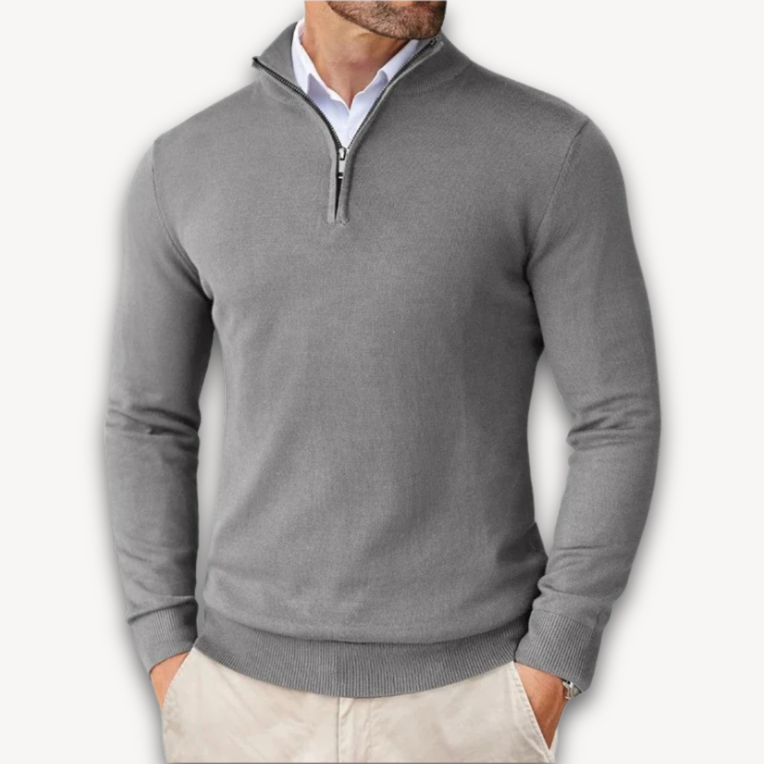 Chic und Stil | Pull en coton - Homme Quarter-Zip