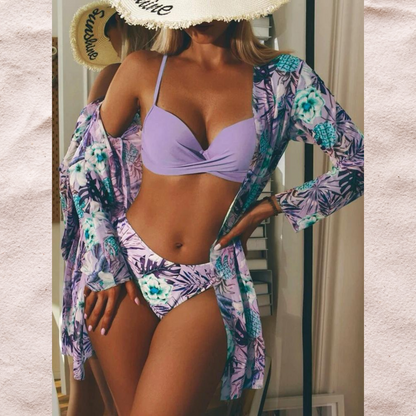 Chic und Stil-In-1-Bikini-Set with Floral Pattern (Bestseller)