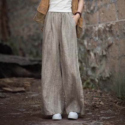 Loose linen pants for ladies with an elegant texture Chic und Stil