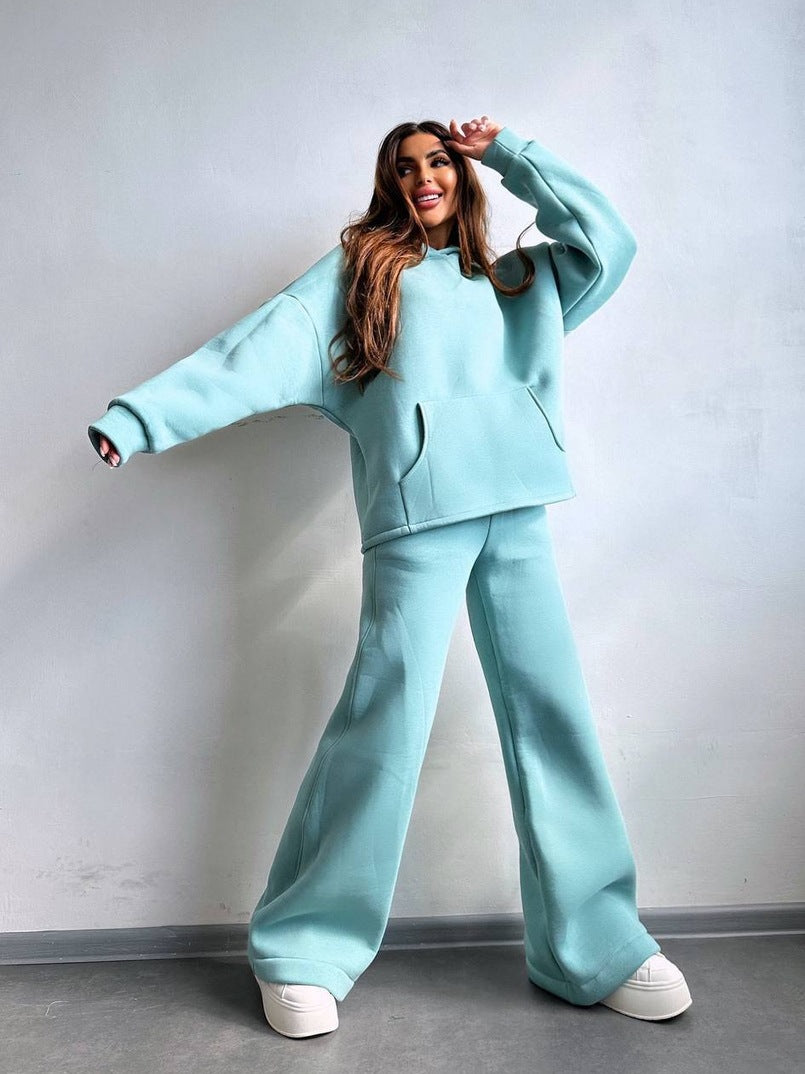 Casual hoodie set for women and palazzo pants Chic und Stil