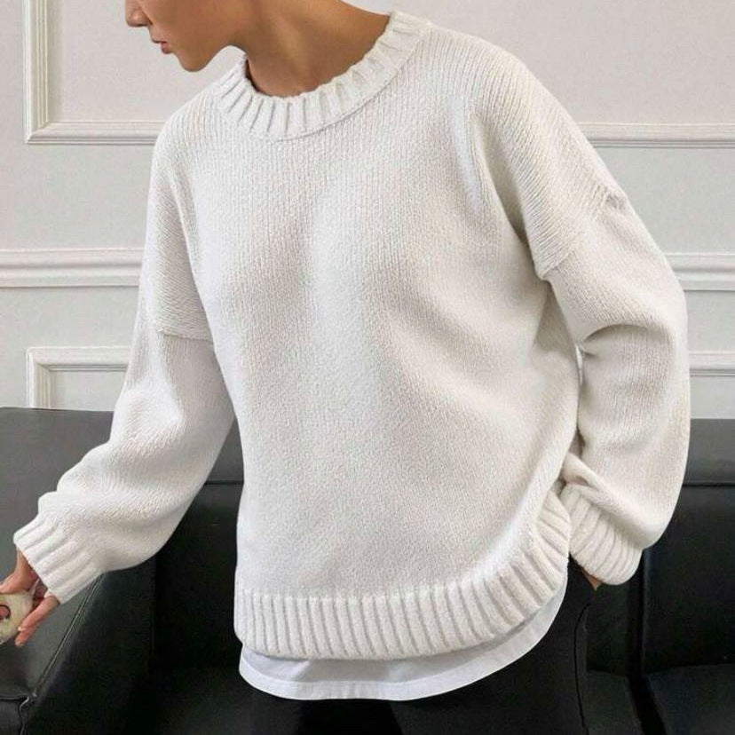 Femme pulls en tricot décontracté et surdimensionné avec col rond Chic und Stil
