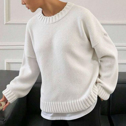 Femme pulls en tricot décontracté et surdimensionné avec col rond Chic und Stil