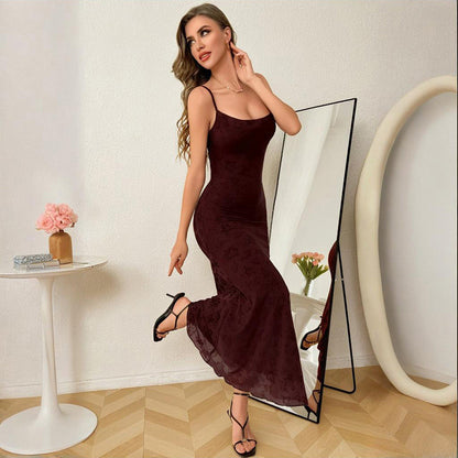Robe maxi en dentelle florale pour femmes Chic und Stil