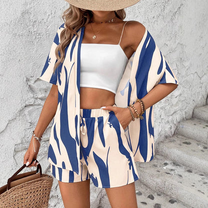 Dames Ensemble de détente imprimé abstrait Chic und Stil