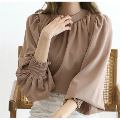 Blouse élégante à manches bouffantes pour femmes Chic und Stil