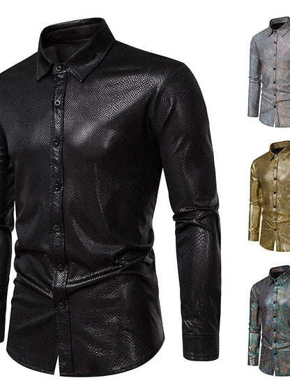 Chemise élégante pour homme en matériau brillant avec une coupe moderne Chic und Stil