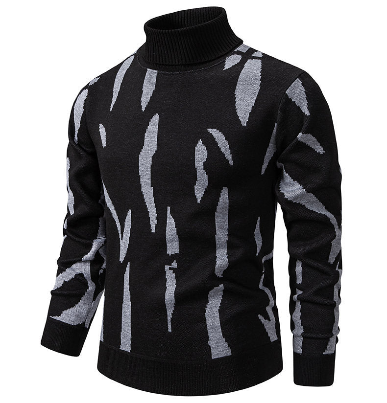 Pull roulé tendance pour hommes avec motif accrocheur Chic und Stil