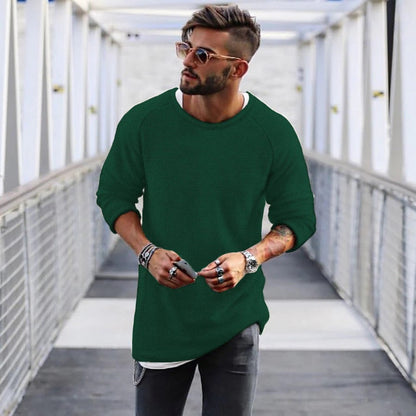 Chic und Stil | Men's casual sweater with innovative knit pattern