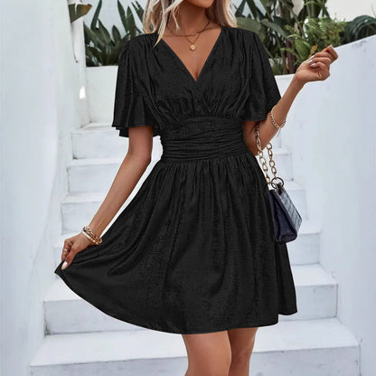 Dames Élégant Flared Mini Robe Chic und Stil