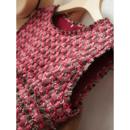 Robe Shift Structurée en Tweed pour Femme Chic und Stil