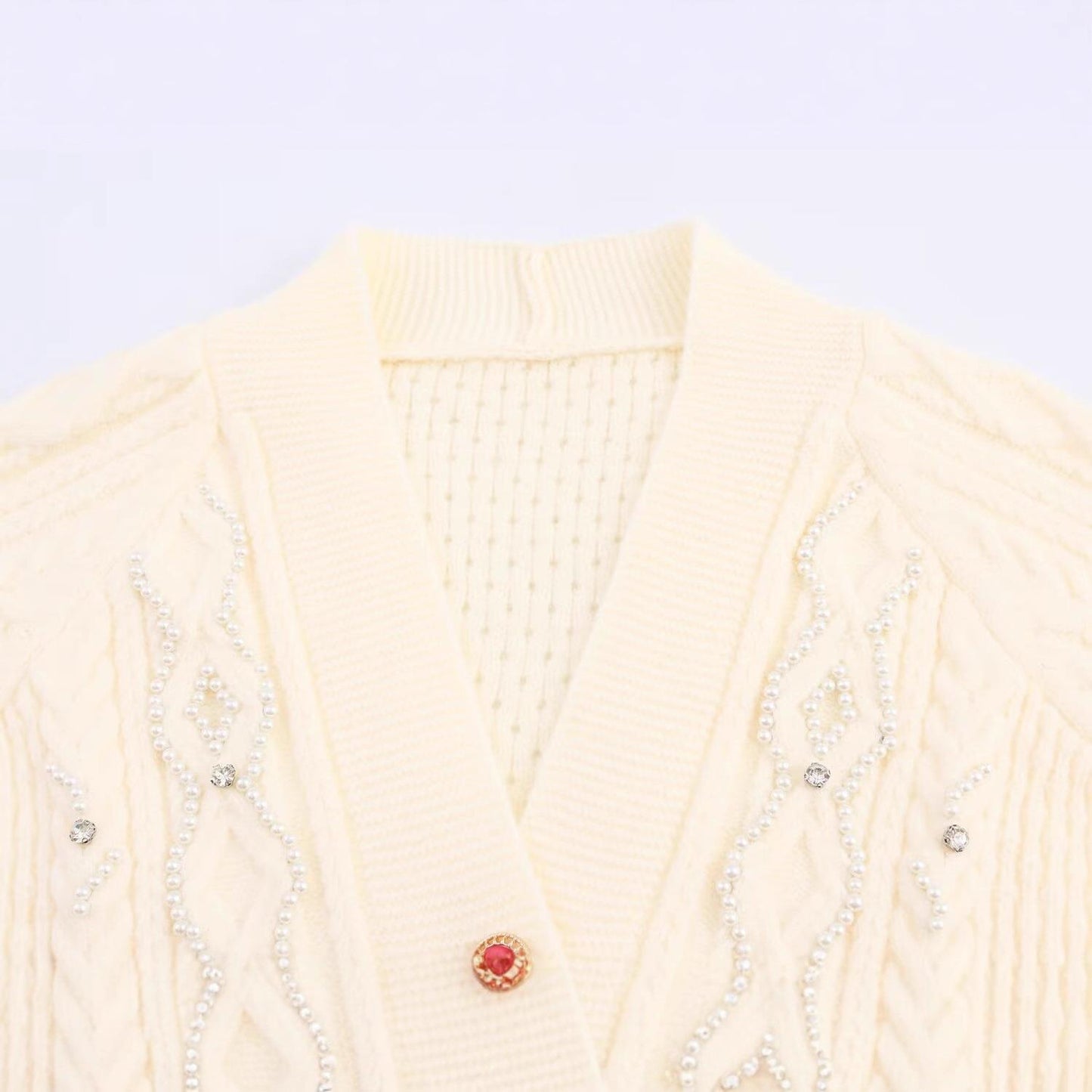 Dames élégante cardigan avec boutons décoratifs et détails de volants Chic und Stil
