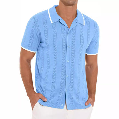 Chemise polo à manches courtes pour hommes avec design texturé Chic und Stil