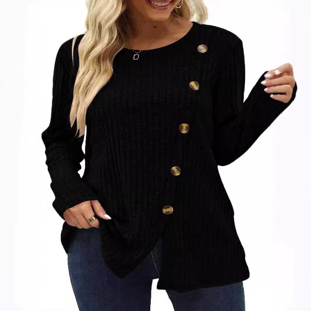 Pull en tricot pour femmes avec détails en boutons Chic und Stil