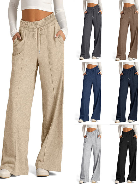 Pantalon de loisirs ample pour femmes avec taille élastique et poches latérales pratiques Chic und Stil