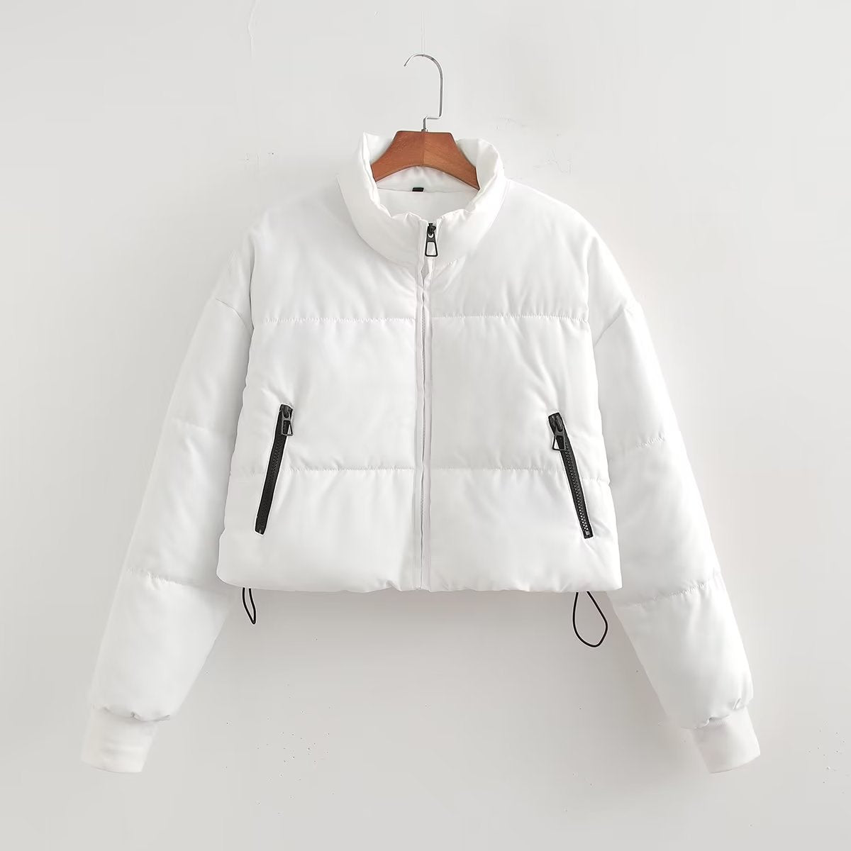 Dames cropped veste mat col montant et poches zippées pratiques Chic und Stil