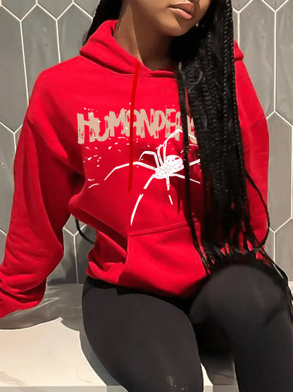 Dames hoodie avec motif d'araignée créatif et coupe confortable Chic und Stil