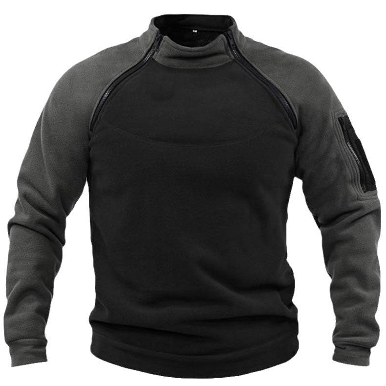 Pull-over en fleece pour hommes avec col haut et poches fonctionnelles Chic und Stil