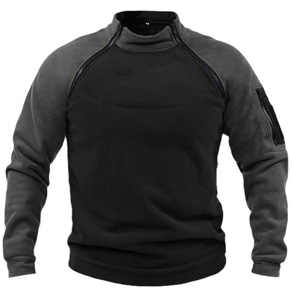 Pull-over en fleece pour hommes avec col haut et poches fonctionnelles Chic und Stil