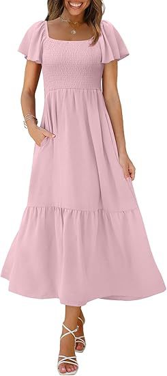 Robe maxi femme avec bretelles fines et volants volumineux Chic und Stil