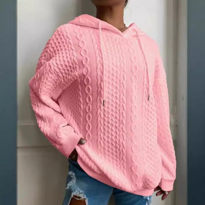 Pull en tricot oversized pour femmes avec effet câble créatif et capuche Chic und Stil
