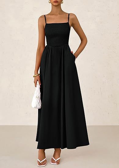 Robe maxi pour femmes avec haut élastique et jupe fluide Chic und Stil