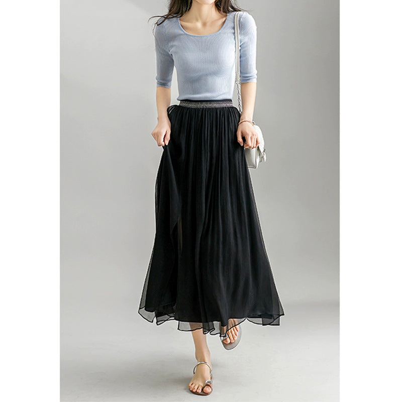 Jupe maxi à fente haute pour femmes Chic und Stil