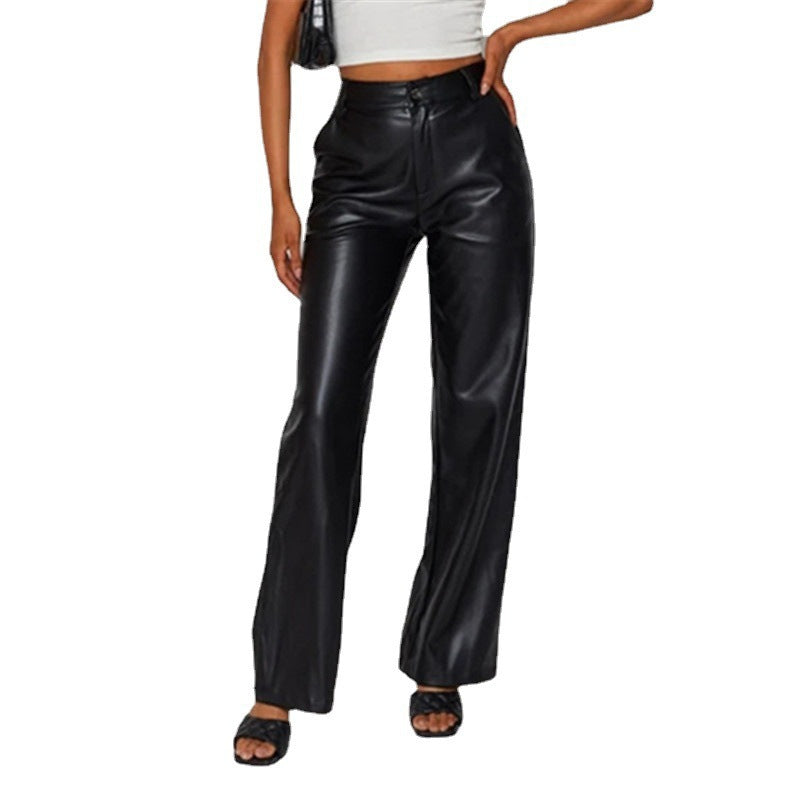 Ladies Elegant Pants in Faux Leather Chic and Style