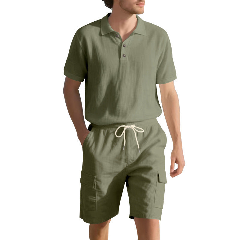 Homme Polo et Shorts Cargo Set Chic und Stil