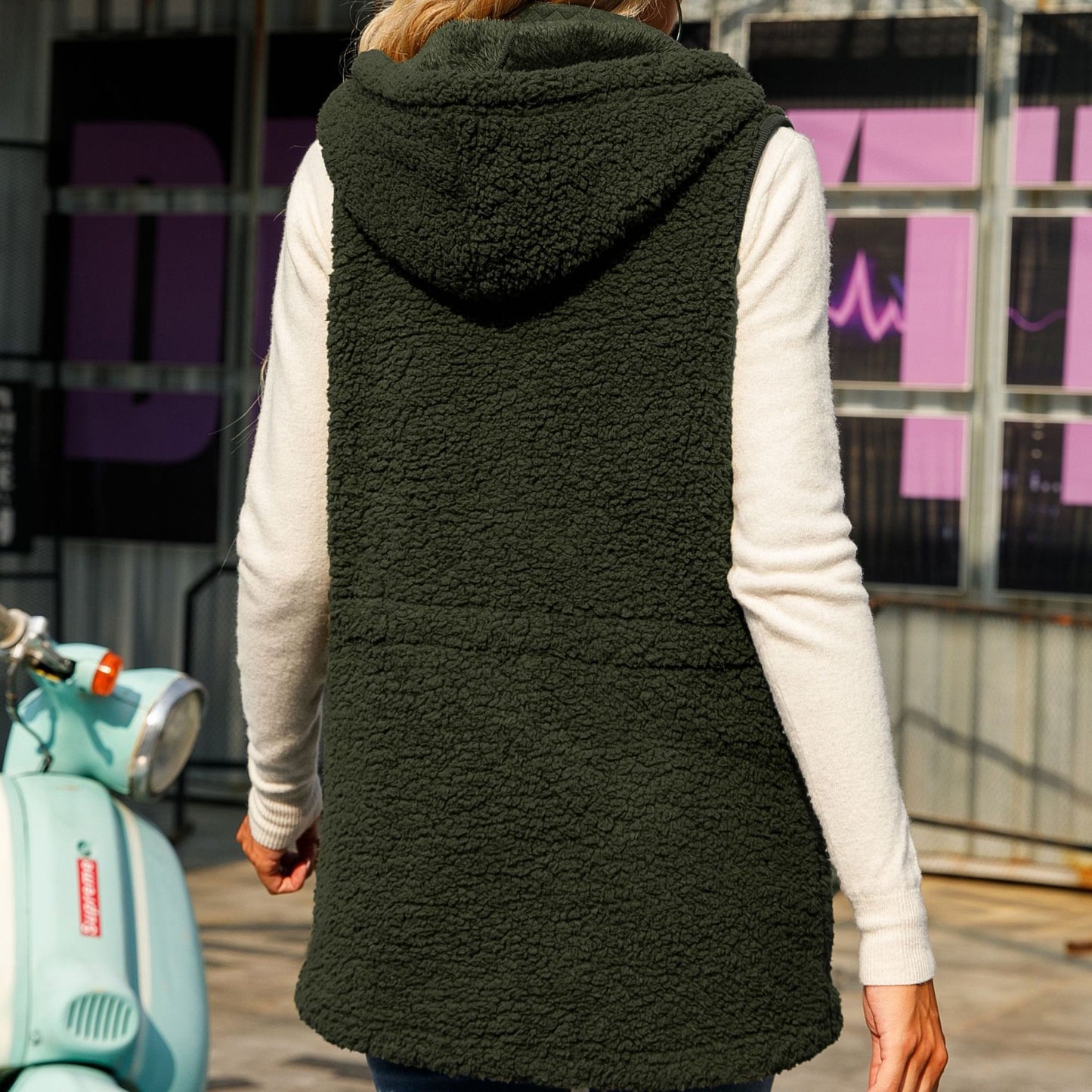 Dames gilet en polaire avec col haut et poches pratiques Chic und Stil