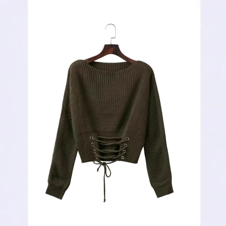 Pull en tricot tendance pour femmes avec un détail au dos profond et une coupe décontractée Chic und Stil